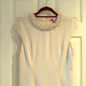 Blush Pink Betsey Johnson Pearl Embellished Dress